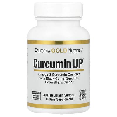 CurcuminUP™ с комплексом Omega-3 Curcumin, маслом черного тмина, босвелвией и имбирем, 30 мягких желатиновых капсул