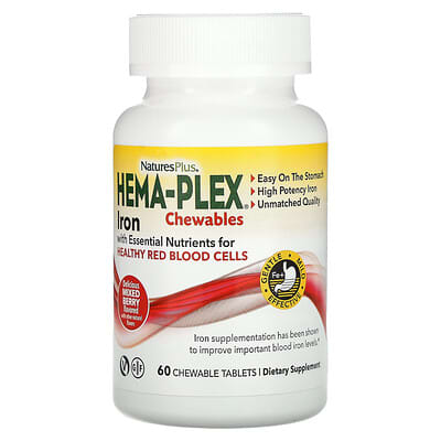 Hema-Plex® Iron Chewables, Mixed Berry, 60 Chewable Tablets