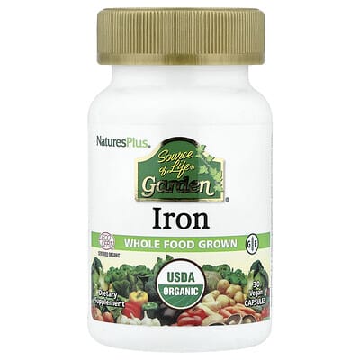 NaturesPlus Source of Life Garden® Iron 30 веганских капсул