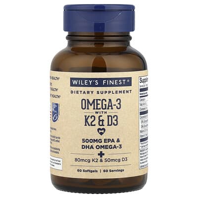 Omega-3 With K2 & D3, 60 мягких капсул