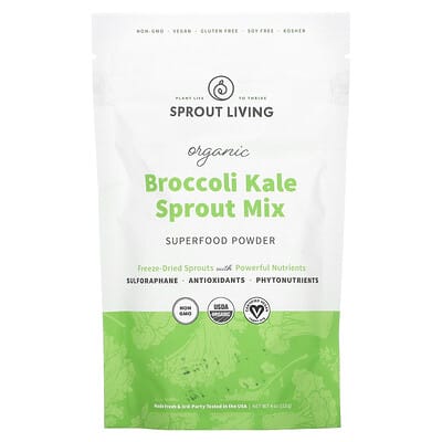 Organic Broccoli Kale Sprout Mix Powder, 4 oz (113 g)