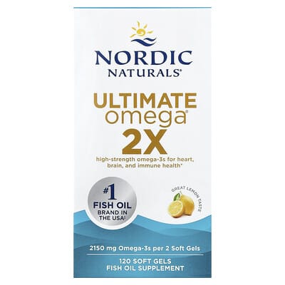 Ultimate Omega® 2X, Лимон, 120 мягких капсул (1,075 mg на капсулу)
