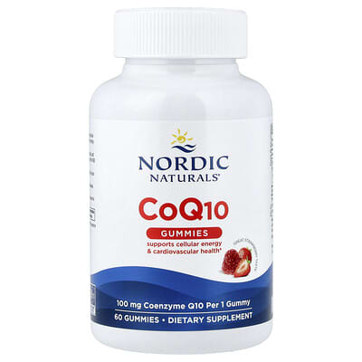 Желатиновые витамины CoQ10, клубника, 100 mg, 60 шт