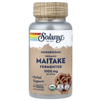 Solaray Органические ферментированные грибы Maitake, 60 капсул (500 mg per Capsule)