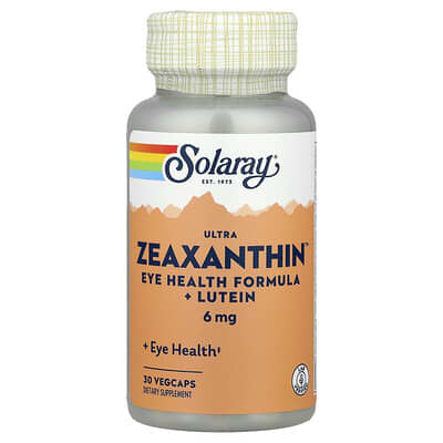 Solaray Ultra Zeaxanthin™, Формула для здоровья глаз + Lutein, 30 веганских капсул