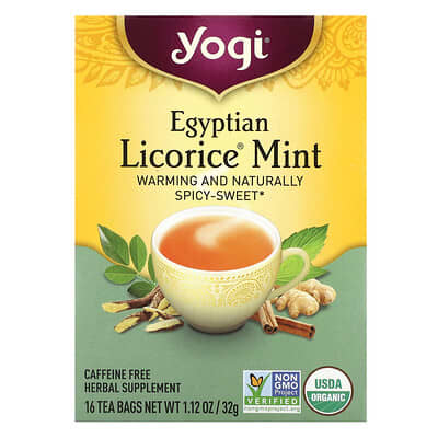 Egyptian Licorice® Mint, Caffeine Free, 16 Tea Bags, 1.12 oz (32 g)