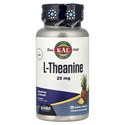 L-Theanine, Pineapple, 25 mg, 120 микротаблеток