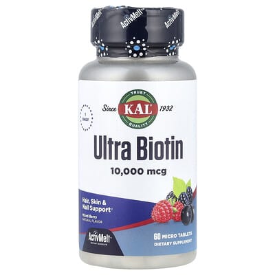 Ultra Biotin, ActivMelt™, Mixed Berry, 10,000 mcg, 60 Micro Tablets