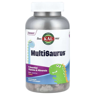 MultiSaurus®, Ягода, виноград и апельсин, 180 жевательных таблеток