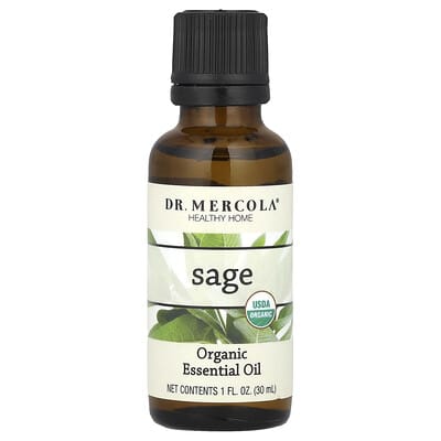 Organic Essential Oil, Sage, 1 oz (30 ml)