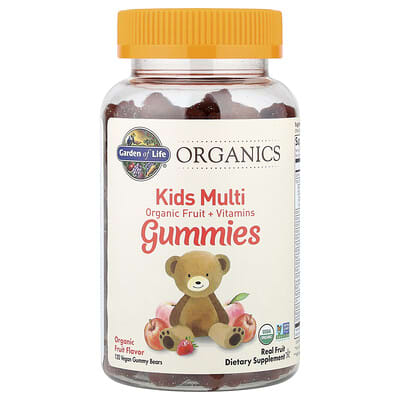 Organics, детские мультивитаминные мармеладки, органический фруктовый вкус, 120 веганских жевательных мишек