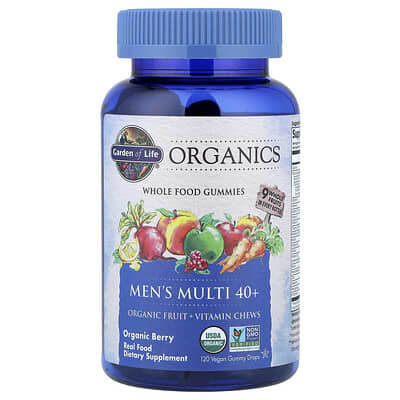 Мужские витаминные мармеладки Organics Multi 40+, органическая ягода, 120 веганских штучек