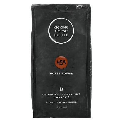 454 Horse Power, Organic кофе, Whole Bean, Dark Roast, 10 oz (284 g)
