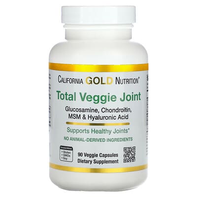 Total Veggie Joint Support Formula with Glucosamine, Chondroitin, MSM, and Hyaluronic Acid, 90 Veggie Capsules