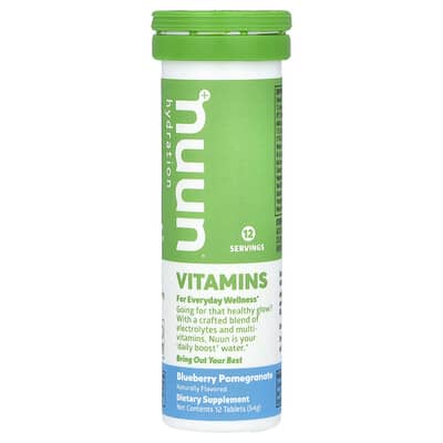 Daily Hydration, Vitamins, Blueberry Pomegranate, 12 Effervescent Tablets