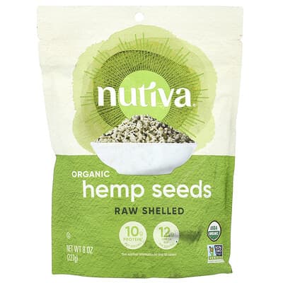 Organic Hemp Seeds, Raw Shelled, 8 oz (227 g)
