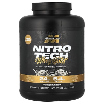 Сыворотка MuscleTech Nitro-Tech™ Whey Gold, Cookies and Cream, 5.02 lbs (2.28 kg)