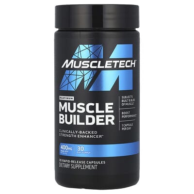 Platinum Muscle Builder, 400 mg, 30 быстрорастворимых капсул
