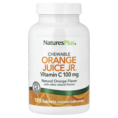 Chewable Orange Juice Jr®, Vitamin C, Natural Orange, 180 Tablets