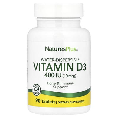 Water-Dispersible Vitamin D3, 10 mcg (400 IU), 90 таблеток