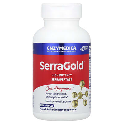 SerraGold®, High Potency Serrapeptase, 120 Capsules