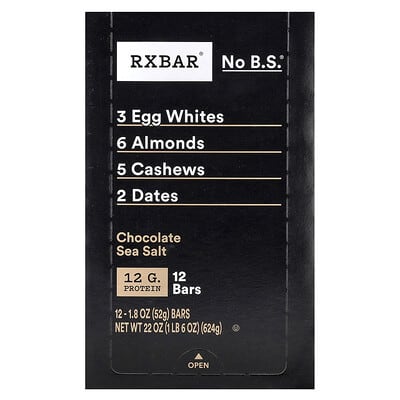 Протеиновый батончик Chocolate Sea Salt, 12 шт., 1.8 oz (52 g) каждый