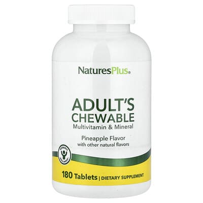 Мультивитамины NaturesPlus Adult's Chewable Multivitamin & Mineral, Pineapple, 180 таблеток