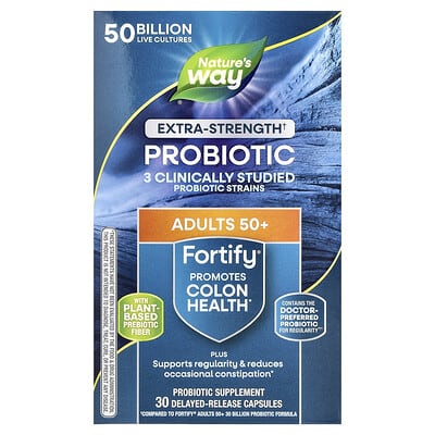 Nature's Way Fortify®, пре- и пробиотики, для возраста 50+, 30 капсул