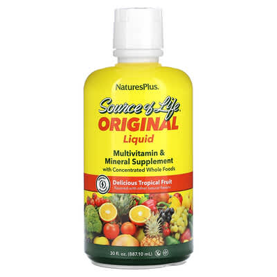 Source of Life, жидкая витаминно-минеральная добавка, Tropical Fruit, 30 fl oz (887.10 ml)
