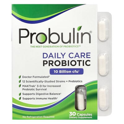 Ежедневный пробиотик Daily Care, 10 Billion CFU, 30 Capsules