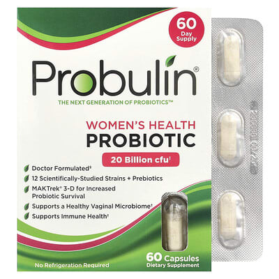 Женский пробиотик Probulin Health, 20 Billion CFU, 60 капсул