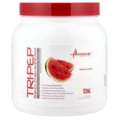 Metabolic Nutrition Tri-Pep®, аминокислоты с ветвяной разветвленной цепью, арбуз, 400 g