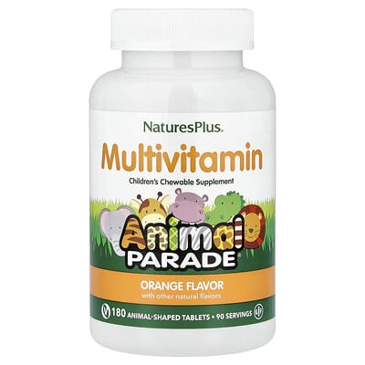 Animal Parade® Мультивитамины для детей, апельсин, 180 жевательных таблеток