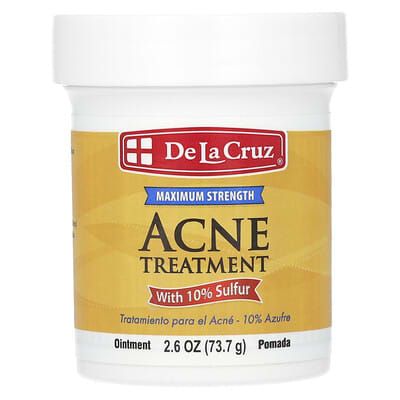 De La Cruz Acne Treatment мазь с 10% серой, максимальная сила, 2.6 oz (73.7 g)