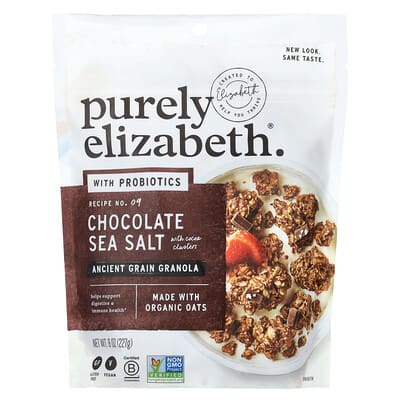 Purely Elizabeth гранола с пробиотиками, шоколад и морская соль, 227 g