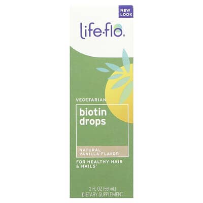 Капли с биотином, Natural Vanilla, 2 fl oz (59 ml)