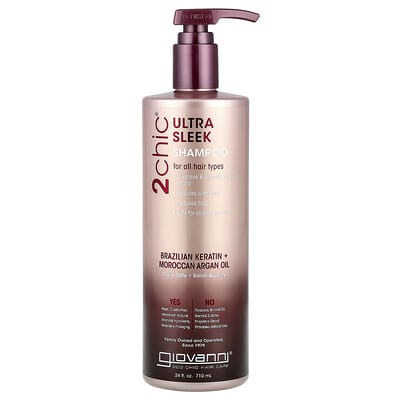 2chic®, Ultra Sleek шампунь, для всех типов волос, Brazilian Keratin + Moroccan Argan Oil, 24 fl oz (710 ml)