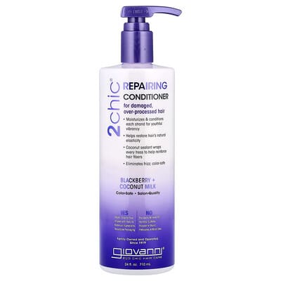 Кондиционер 2chic®, восстанавливающий для поврежденных волос, Blackberry + Coconut Milk, 24 fl oz (710 ml)
