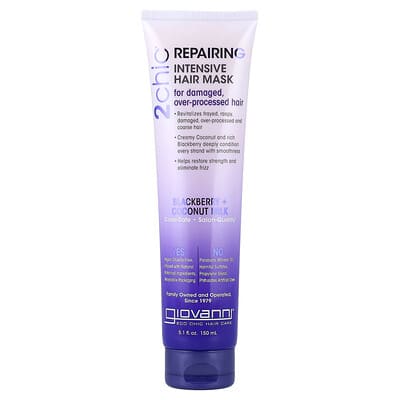 2chic®, Интенсивная восстанавливающая маска для волос, Blackberry + Coconut Milk, 5.1 fl oz (150 ml)