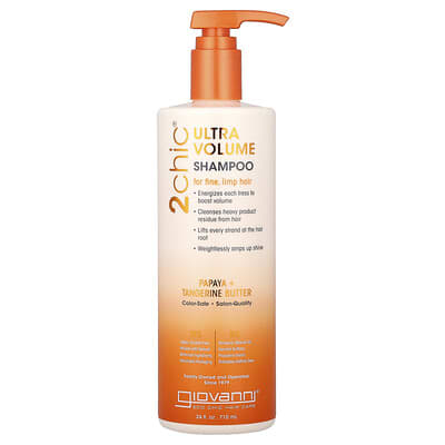 2chic®, Ultra-Volume шампунь для тонких и лишенных объема волос, Papaya + Tangerine Butter, 24 fl oz (710 ml)