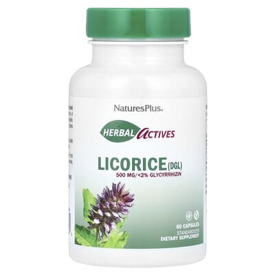 Herbal Actives, Licorice (DGL), 500 mg, 60 капсул