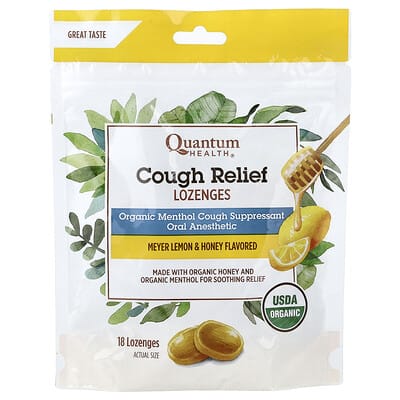 Cough Relief Lozenges, Meyer Lemon & Honey, 5 mg, 18 Lozenges