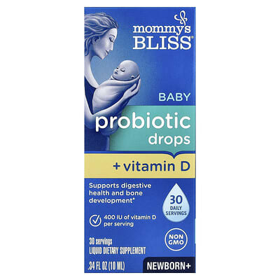 Mommy's Bliss пробиотик для новорожденных + Vitamin D, 0.34 fl oz (10 ml)