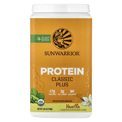 Sunwarrior Classic Plus Protein, ваниль, 1.65 lb (750 g)