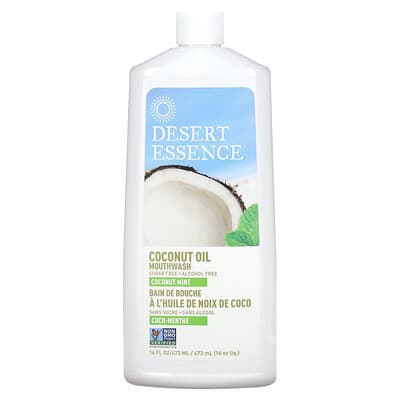 Desert Essence Ополаскиватель для рта на кокосовом масле, кокос и мята, 16 fl oz (473 ml)