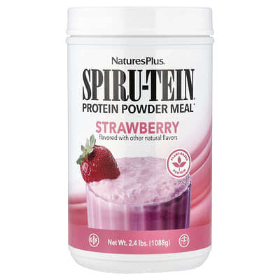 NaturesPlus Spiru-Tein®, протеиновый порошок, клубника, 2.4 lbs (1,088 g)