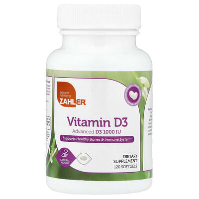 Zahler Vitamin D3, 25 mcg (1,000 IU), 120 мягких капсул