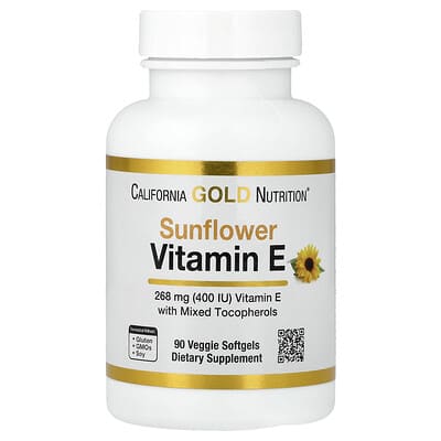 Sunflower Vitamin E with Mixed Tocopherols, 400 IU, 90 Veggie Softgels