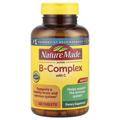 Super-B Complex with Vitamin C, 360 Tablets