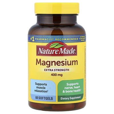 Nature Made Магний, 400 mg, 60 мягких капсул